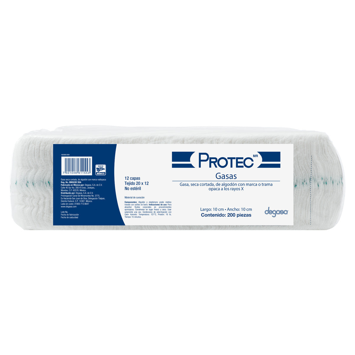 Gasas sin esterilizar Protec Trama 20 x 12, 10 cm x 10 cm