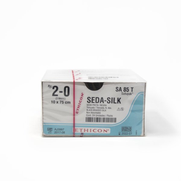 SUTURA DE SEDA, TRENZADA, CALIBRE 2/0 SIN AGUJA LIGAPAK, HEBRA DE 75 CM