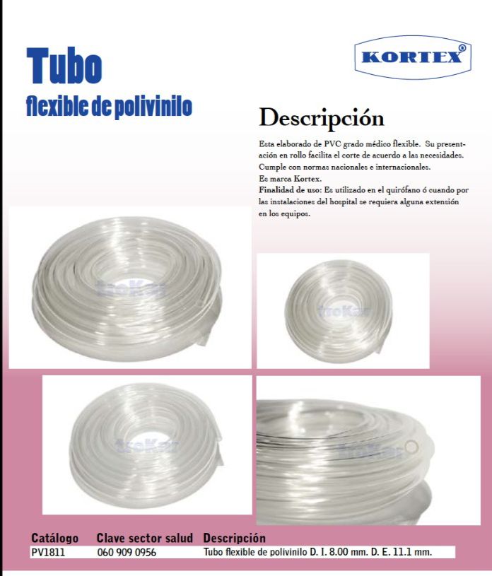 Tubo flexible de polivinilo