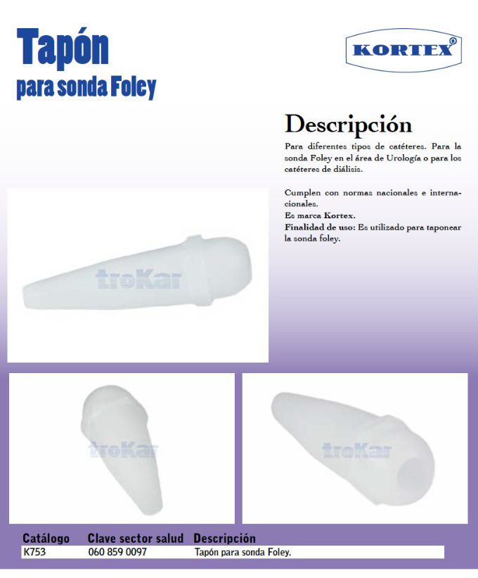 Tapón para sonda Foley