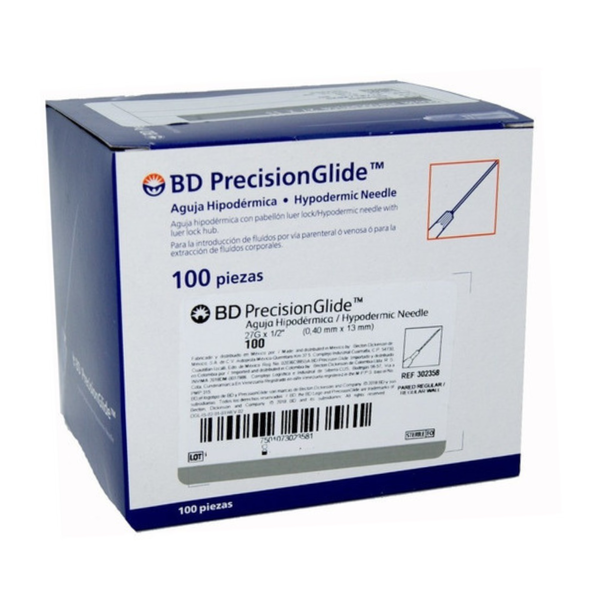 Aguja hipodermica 27G 13 mm