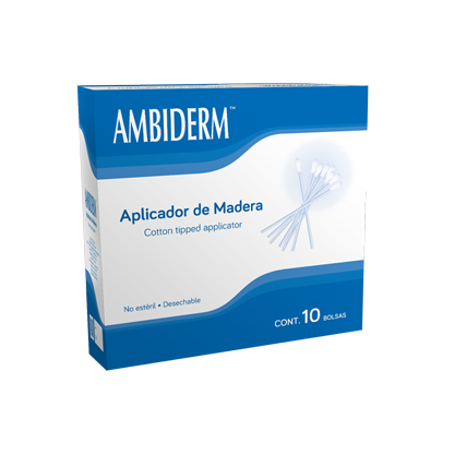 Aplicador de madera con algodón caja con 1000 piezas.