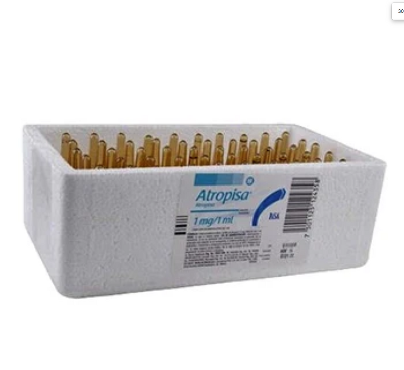 Atropina (marcas Atropisa, Amixteria u otra) ampolletas 1 mg / 1 ml