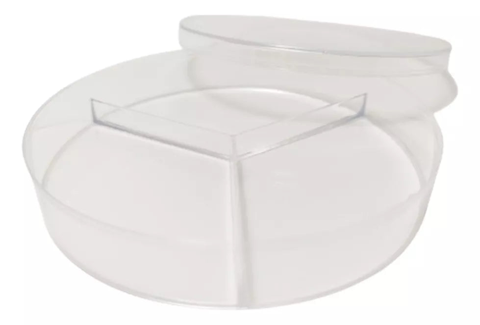 Caja Petri Plástico Estéril 90x15 con 3 Cavidades