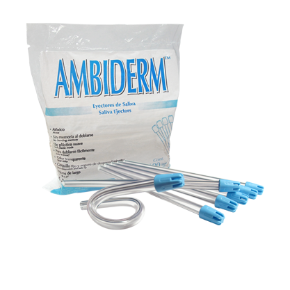 Eyectores de saliva transparentes 15 cm bolsa con 100 piezas
