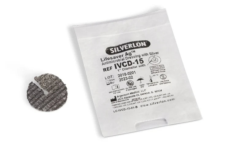 Silverlon LifeSaver Catheter Dressings. Apósito para cateter Silverlon Life Saver.
