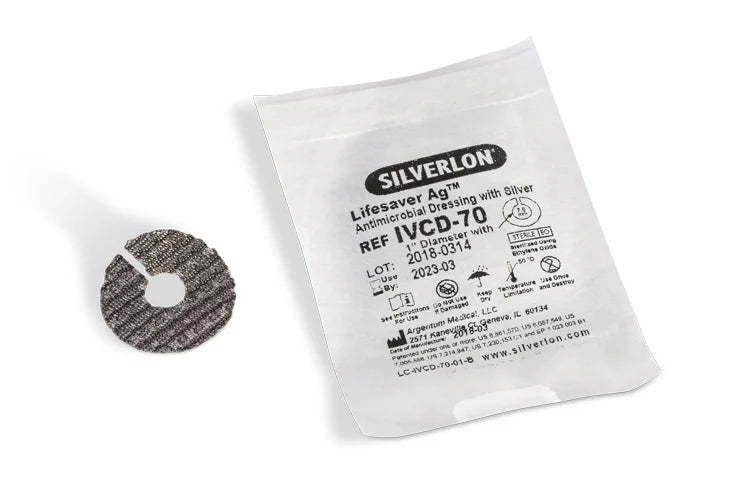 Silverlon LifeSaver Catheter Dressings. Apósito para cateter Silverlon Life Saver.
