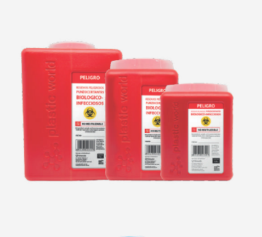 Recolector de punzocortantes (RPBI) 1.5 L paquete con 60 piezas