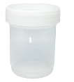 Vaso recolector para muestra 120 ml premium estéril tapa blanca, Paquete con 450 piezas