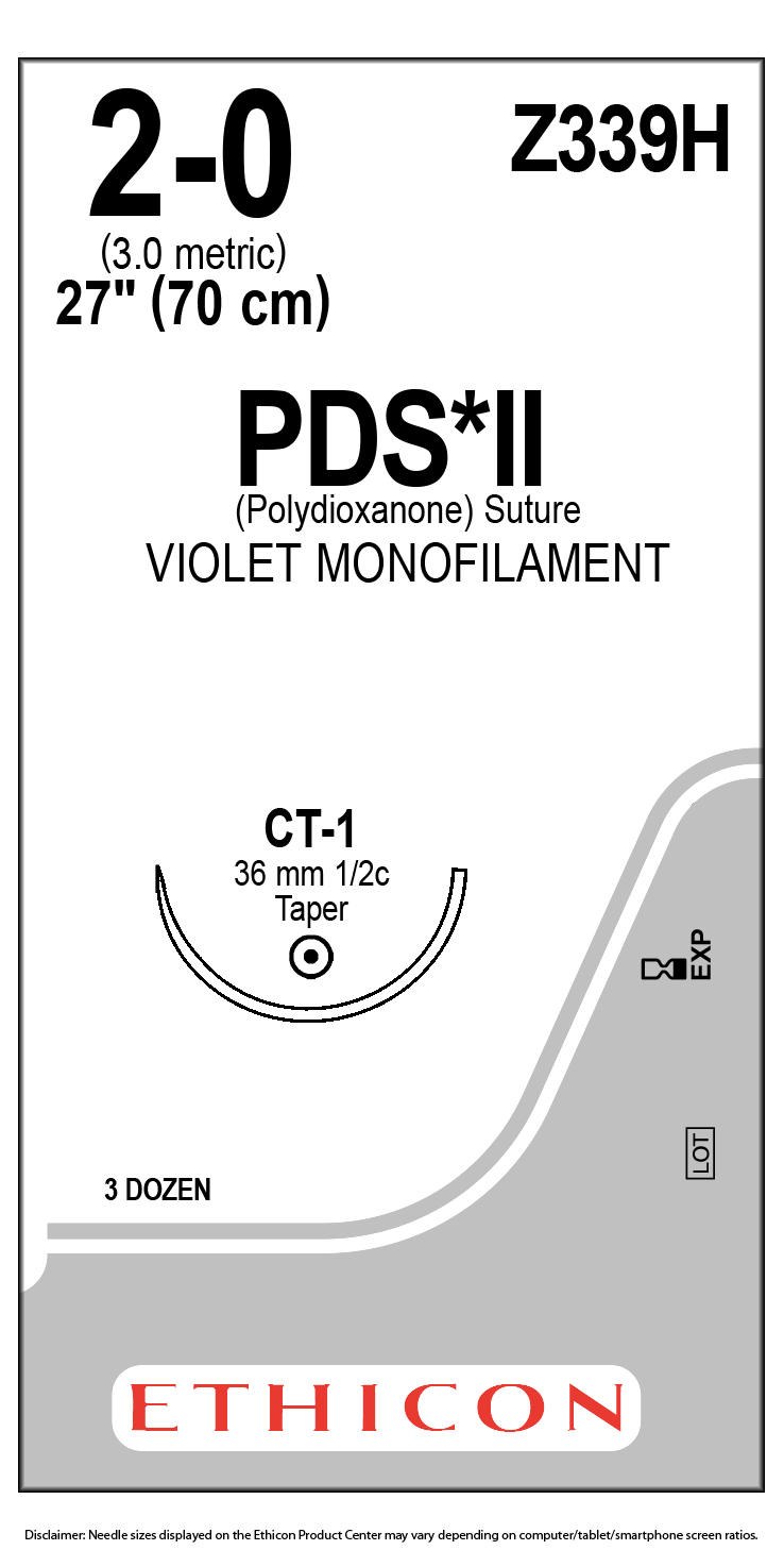 POLIDIOXANONA VIOLETA 2-0 LONG. 70 CM CT-1 36 MM 1/2 CIRCULO AHUSADA ORTOPEDIA