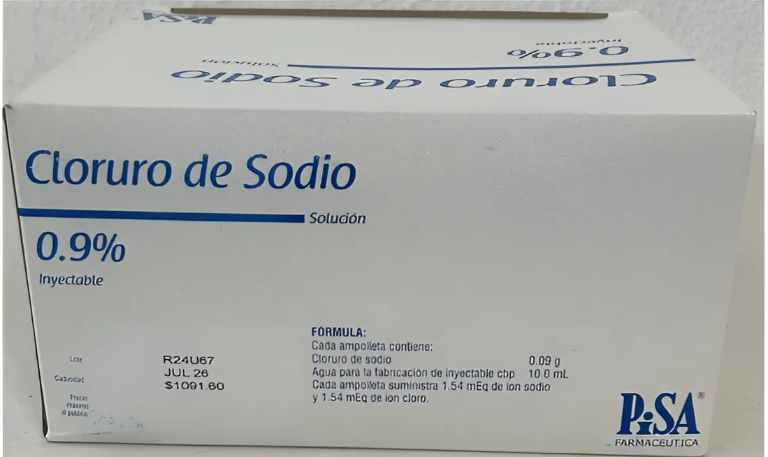 CLORURO DE SODIO 0.9% 10 MLC/100 PISA