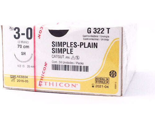 CATGUT SIMPLE 3-0 LONG.70CM AGUJASC-20 19M 3/8 CIRCULO REVERSOCORTANTE CUTICULAR