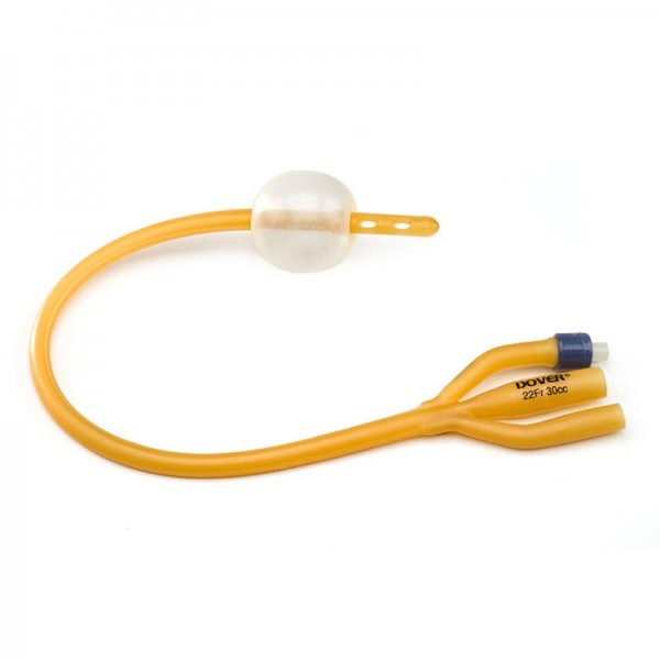 Sonda Foley latex con recubrimiento de silicon 3 vias 18 FR globo 30 pieza