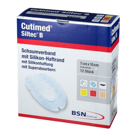 Cutimed Siltec B Oval Espuma Hidrofílica Con Bordes Adhesivos De 7 X 10 cm