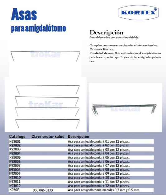 Asas para amigdalotomo (amigdalotomía).