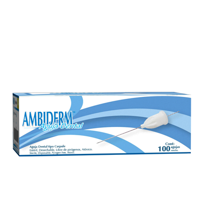 Aguja dental Ambiderm. Caja con 100 piezas