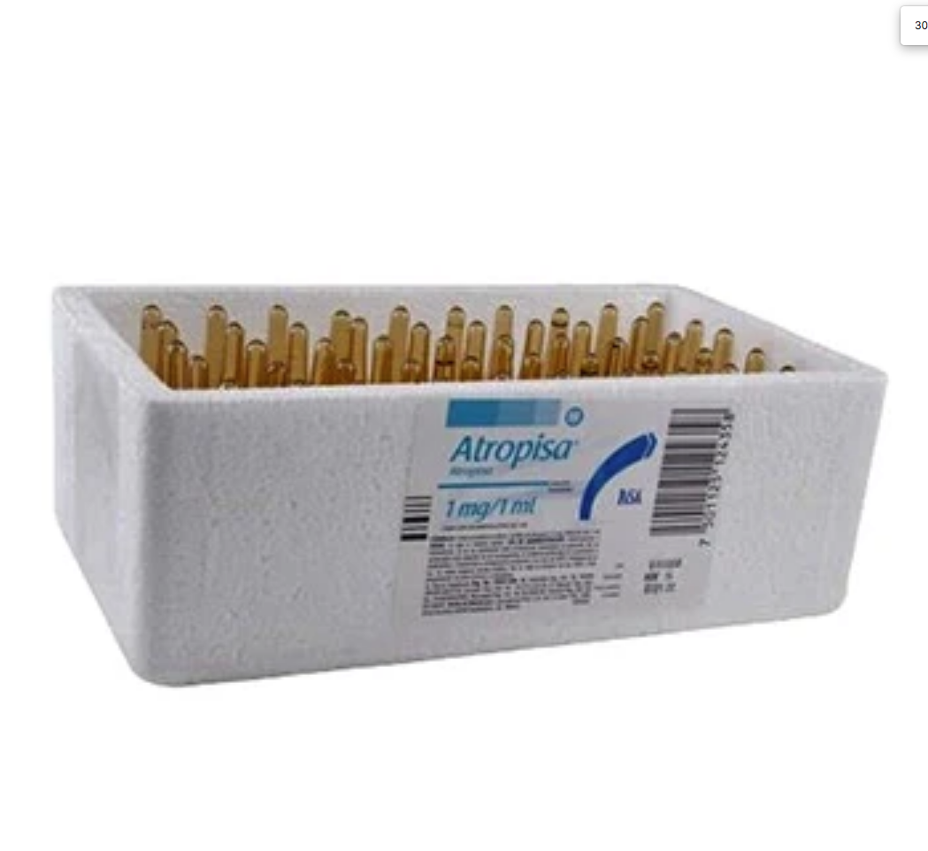 Atropisa (Atropina) ampolletas 1 mg / 1 ml