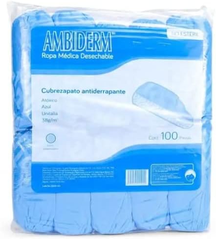 Cubre Zapato Con Antiderrapante PP38gr Bolsa con 100 piezas.
