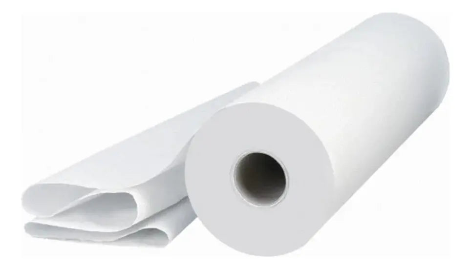 Rollo de Sábana Médica Desechable (60 cm x 50 m) – Blanco