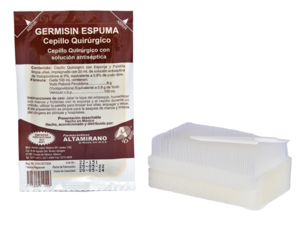 Germisin Espuma Cepillo Quirúrgico 20g (Yodopovidona Cepillo Quirúrgico)