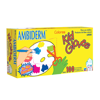 Guante Kid Gloves caja con 100 piezas. Talla chica.