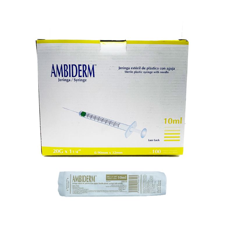 Jeringa de 10 ml Luer Lock caja con 100 piezas