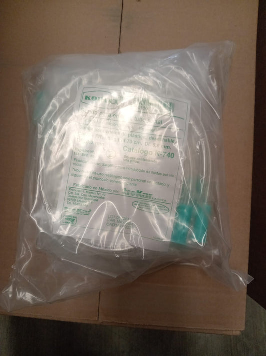 Sonda para enema tubo rectal. Tubo rectal transparente para enema de Harris.