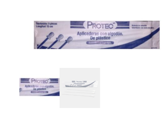 Aplicador Plástico con Algodón Protec c/3 c/100 Estéril