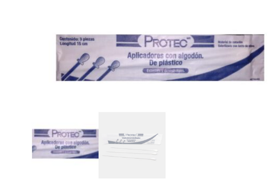 Aplicador Plástico con Algodón Protec c/3 c/100 Estéril