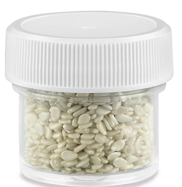 Frasco de Plástico Redondos Transparentes de Boca Ancha - 1⁄2 oz, Tapa Blanca, 15 ml paquete c/50