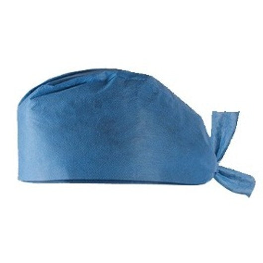 Gorro para cirujano de tela SMS azul paquete con 100 piezas.