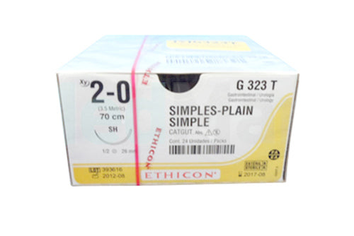 CATGUT SIMPLE 2-0 LONG. 70 CM AGUJA  26 MM 1/2 CIRCULO AHUSADA GASTRO