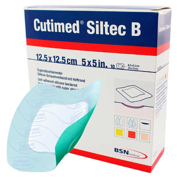 Cutimed Siltec B Apósito De Espuma Con Bordes Adhesivos De 12.5 X 12.5 cm