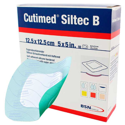 Cutimed Siltec B Apósito De Espuma Con Bordes Adhesivos De 12.5 X 12.5 cm