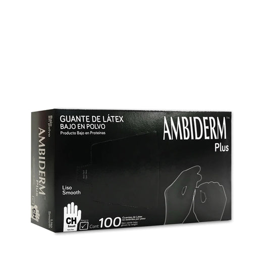 Guante de látex para Exploración No Estéril Ambiderm Plus color Negro