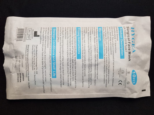 Cubrebocas plisado 3 capas Azul Paquete con 10 piezas