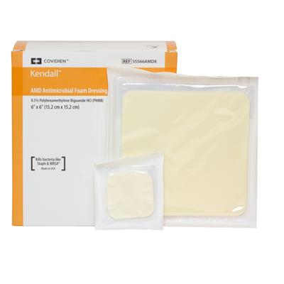 Kendall AMD Apósito Antimicrobiano de Espuma con PHMB de 15.2 cm x 15.2 cm