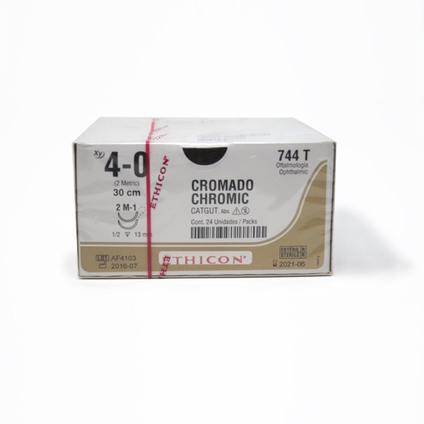 ETHICON CATGUT CROMICO 4-0 AG M-1 DE 13MM DOBLE ARMADA