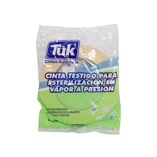 Cinta testigo Tuk para Esterilización en vapor 18mm x 50 m.