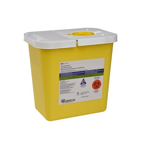 Contenedor amarillo de Punzocortantes y residuos infecciosos para quimioterapia 7.57 lt