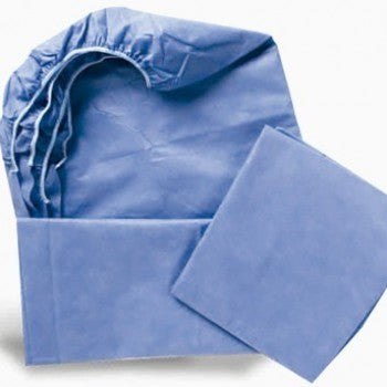 Sábana desechable de cajón con resorte 210 x 100 cm SMS 30g azul paquete con 5 piezas