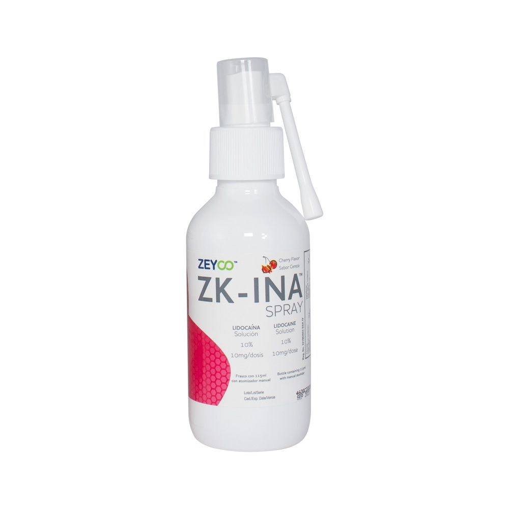 ZK-INA Lidocaina en Spray 10% 115ML con sabor